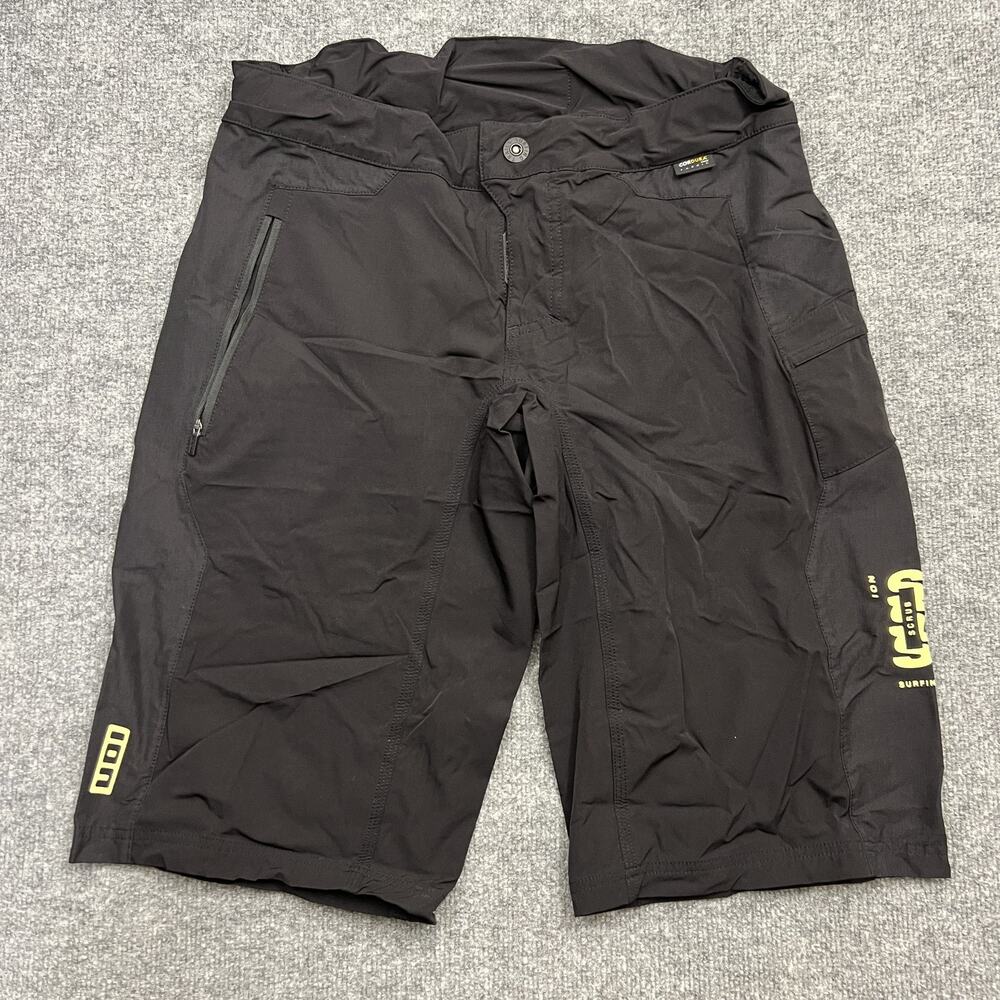 ION Scrub Surfing Trails MTB Shorts Mens 34 Large Black Cordura Mountain Bike